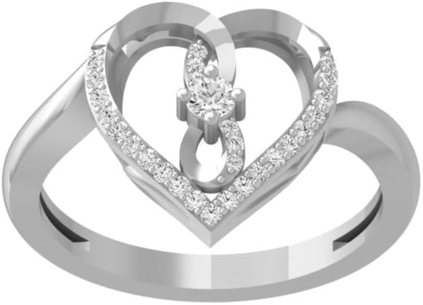 14K White Gold Lab-Grown Diamond Ring