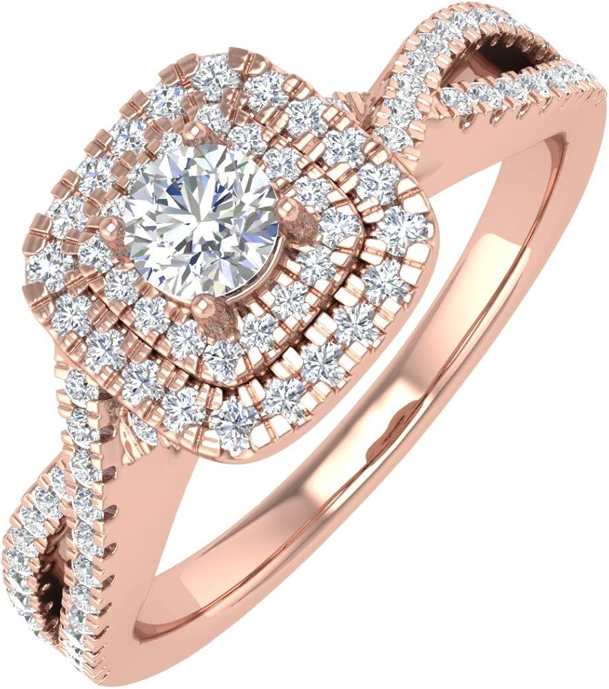 Rose Gold Halo Engagement Ring