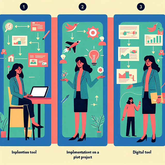 project manager implementing digital tool on a pilot project