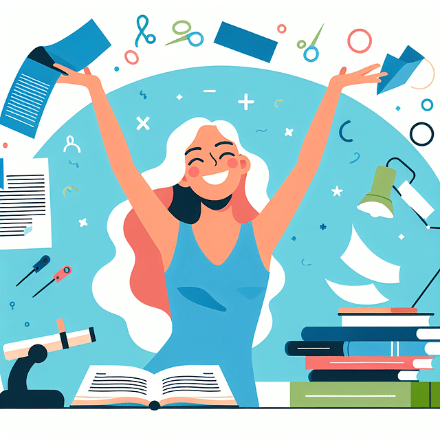 A joyful author celebrating the completion of their self-formatted book.