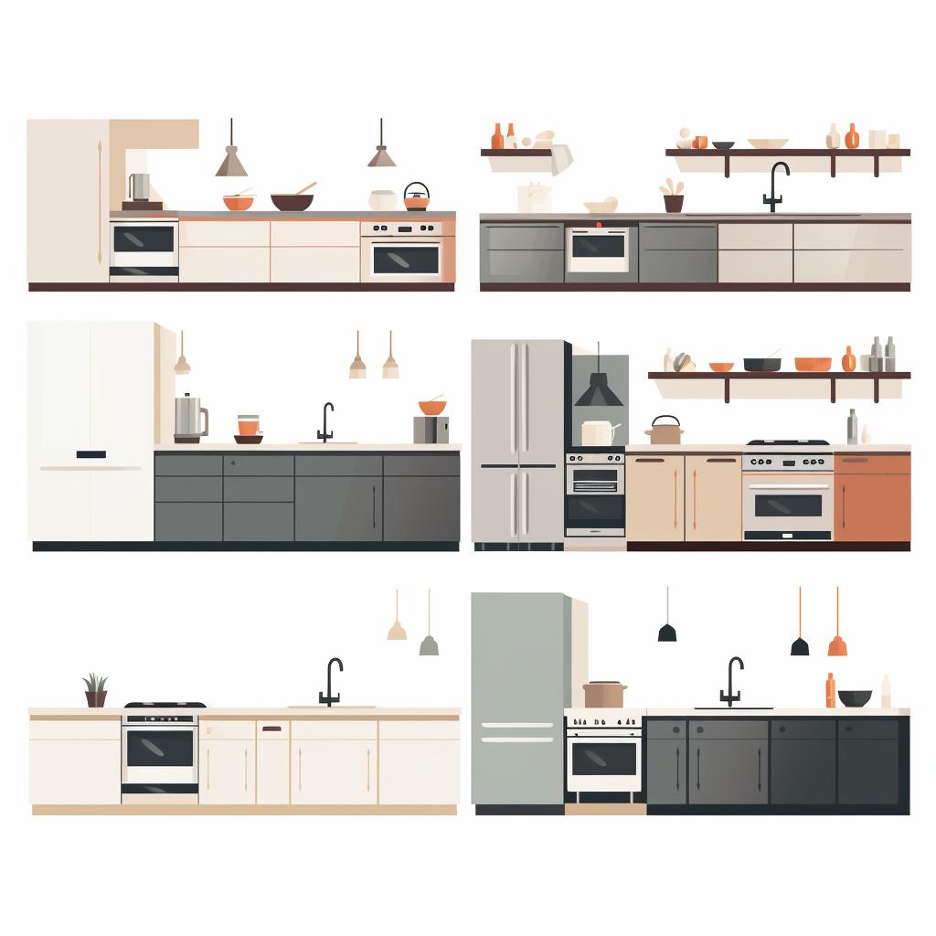 Different types of kitchen finishes samples